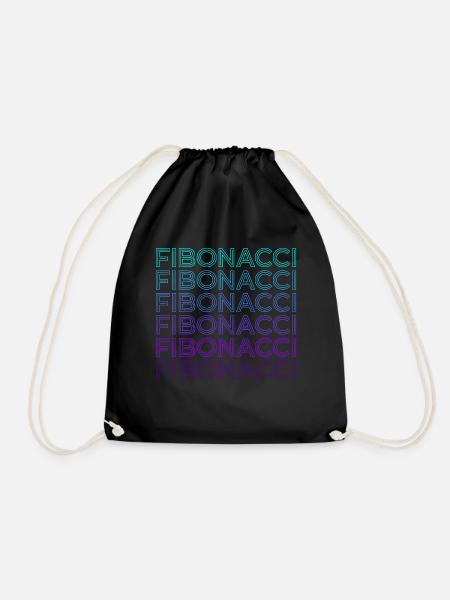 Fibonacci Spiral Fibonacci Sequence Retro - Drawstring Bag - black