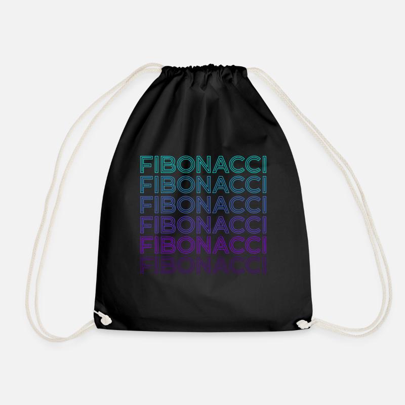 Fibonacci-Spirale Fibonacci-Folge Retro - Turnbeutel - Schwarz