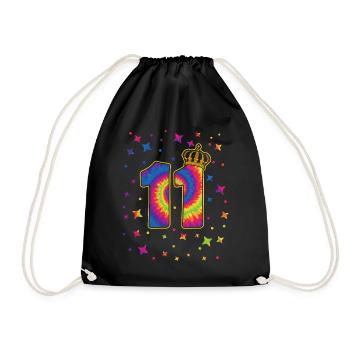 Tie-dye 11. Geburtstagsfeier 11 Jahre Alter - Turnbeutel - Schwarz - Vorne