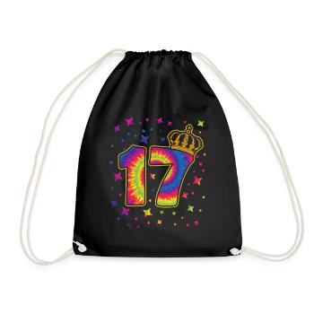 Tie-dye 17. Geburtstagsfeier 17 Jahre Alter - Turnbeutel - Schwarz - Vorne