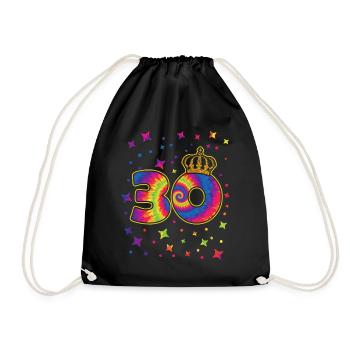 Tie-dye 30th Birthday Party 30 Years Old - Drawstring Bag - black - Front