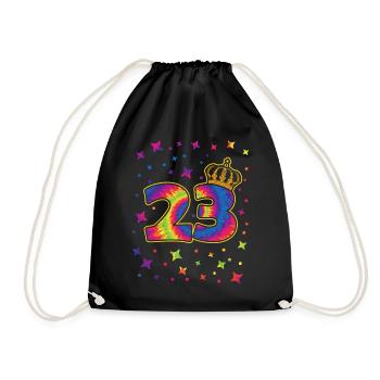 Tie-dye Fête d’anniversaire 23 ans Célébrant - Sac de sport léger - noir - Devant