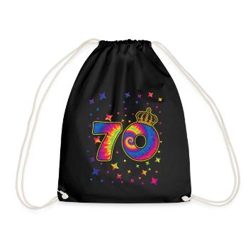 Tie-dye 70. Geburtstagsfeier 70 Jahre Alter - Turnbeutel - Schwarz - Vorne