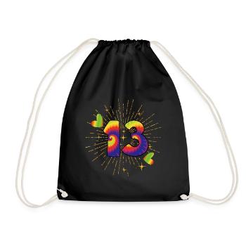 Tie-dye 13e anniversaire 13 ans - Sac de sport léger - noir - Devant