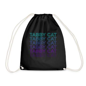 Tabby Katze Orange Katze Retro - Turnbeutel - Schwarz - Vorne