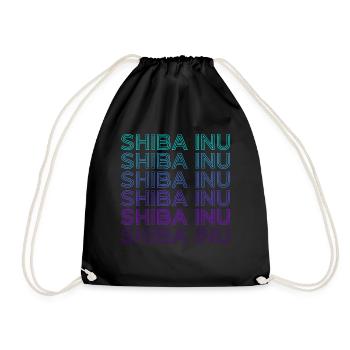 Shiba Inu Retro - Drawstring Bag - black - Front