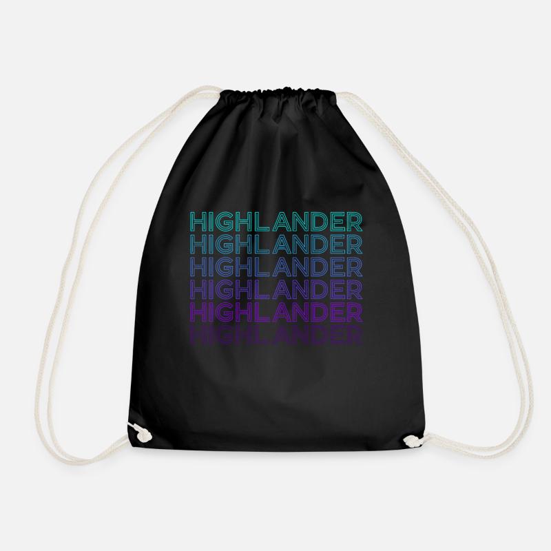 Highlander Schottische Hochlandkuh Retro - Turnbeutel - Schwarz