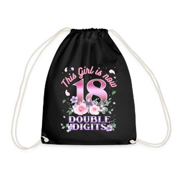 Cette fille a maintenant 18 ans à deux chiffres 18. - Sac de sport léger - noir - Devant