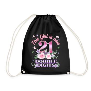 Dieses Mädchen Ist Jetzt 21 Double Digits 21. - Turnbeutel - Schwarz - Vorne
