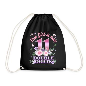 Dieses Mädchen Ist Jetzt 11 Double Digits 11. - Turnbeutel - Schwarz - Vorne