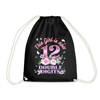 Dieses Mädchen Ist Jetzt 12 Double Digits 12. - Turnbeutel - Schwarz - Vorne