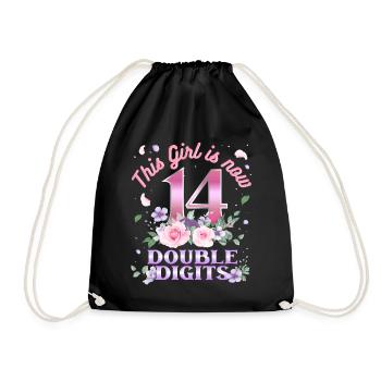 Dieses Mädchen Ist Jetzt 14 Double Digits 14. - Turnbeutel - Schwarz - Vorne