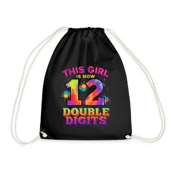 Dieses Mädchen Ist Jetzt 12 Double Digits 12. - Turnbeutel - Schwarz - Vorne
