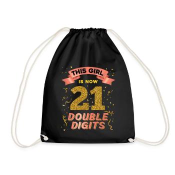 Dieses Mädchen Ist Jetzt 21 Double Digits 21. - Turnbeutel - Schwarz - Vorne