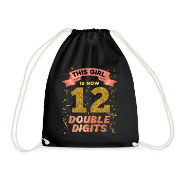Dieses Mädchen Ist Jetzt 12 Double Digits 12. - Turnbeutel - Schwarz - Vorne