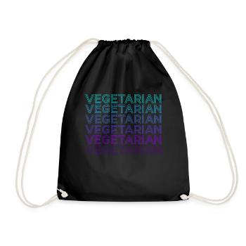 Vegetarian Retro - Drawstring Bag - black - Front