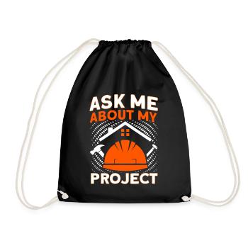 Contremaître de projet Gestionnaire de construction Projet de construction - Sac de sport léger - noir - Devant