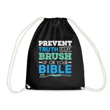 Prevention of truth errors Clean your Bi - Drawstring Bag - black - Front