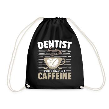 Dentist with caffeine Dentist Teeth - Drawstring Bag - black - Front