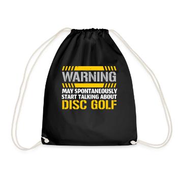 Kann spontan anfangen, über Disc Golf zu reden - Turnbeutel - Schwarz - Vorne
