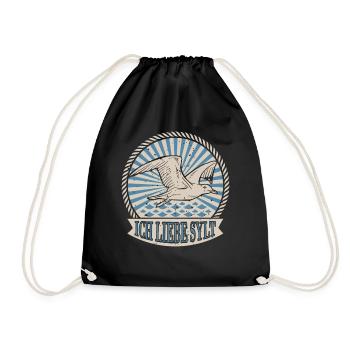 I Love Sylt My Island To Relax Möwe In - Drawstring Bag - black - Front