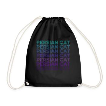 Persian Cat Retro - Drawstring Bag - black - Front