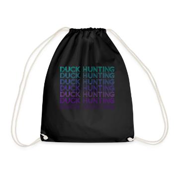Duck Hunting Hunter Retro - Drawstring Bag - black - Front