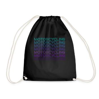Motorcycling Motocross Motorcycle Biker Retro - Drawstring Bag - black - Front