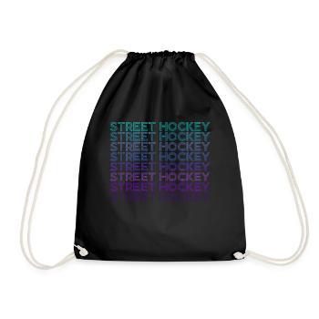 Street Hockey Player Team Coach Coach Retro - Drawstring Bag - black - Front
