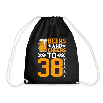 Acclamations et bière sur 38 ans de tasse mousseuse de bière - Sac de sport léger - noir - Devant