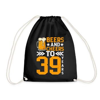 Prost Und Bier Auf 39 Jahre Frothy Mug Of Beer - Turnbeutel - Schwarz - Vorne