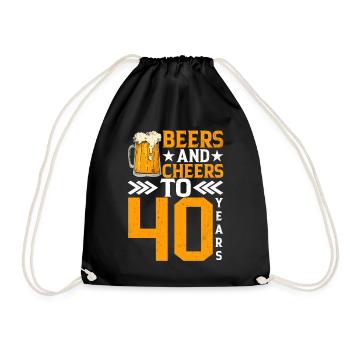 Acclamations et bière sur 40 ans de tasse mousseuse de bière - Sac de sport léger - noir - Devant