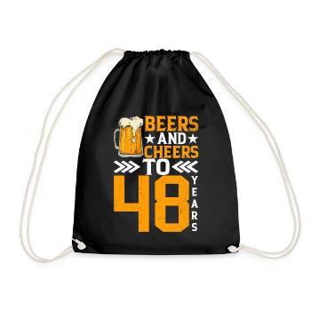 Prost Und Bier Auf 48 Jahre Frothy Mug Of Beer - Turnbeutel - Schwarz - Vorne