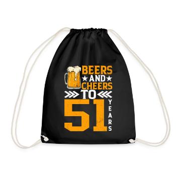 Prost Und Bier Auf 51 Jahre Frothy Mug Of Beer - Turnbeutel - Schwarz - Vorne