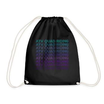 ATV Quad Riding Quad Biker Four Wheeler Retro - Drawstring Bag - black - Front