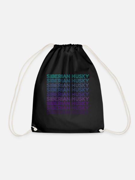 Siberian Husky Retro - Turnbeutel - Schwarz