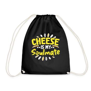Cheese is my soul mate Cheesy Cheese Lover - Drawstring Bag - black - Front