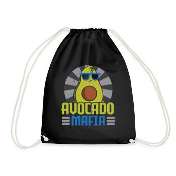 Avocado Mafia Avocado Lover Guac Guacamole Ket - Drawstring Bag - black - Front