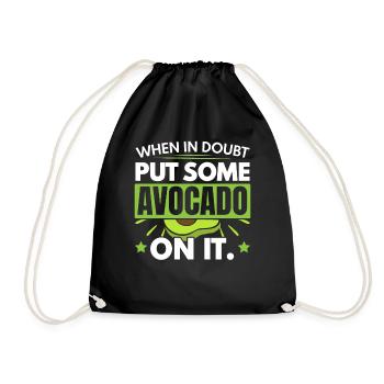 Im Zweifelsfall etwas Avocado drauf Guacamole - Turnbeutel - Schwarz - Vorne