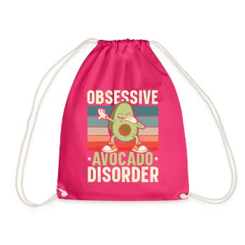 Compulsive Avocado Disease Guac Guacamole Keto - Drawstring Bag - fuchsia - Front