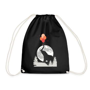 Elephant Lovers Wildlife Animal Safari Zookeeper - Drawstring Bag - black - Front
