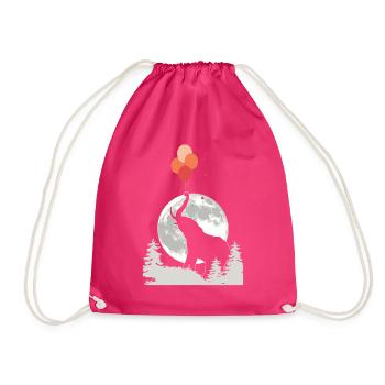 Elephant Lovers Wildlife Animal Safari Zookeeper - Drawstring Bag - fuchsia - Front