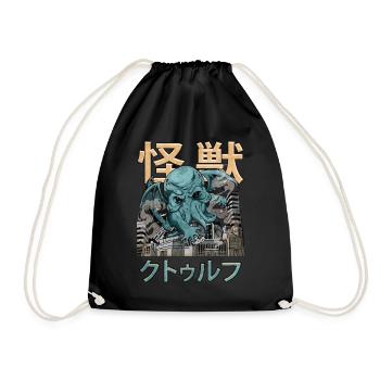 Kaiju Cthulhu Necronomicon Japanisches Monster - Turnbeutel - Schwarz - Vorne