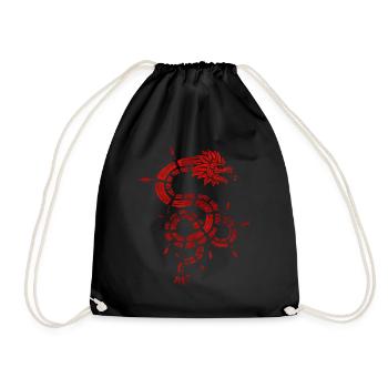 Quetzalcoatl Aztec Maya Feathered Snake - Drawstring Bag - black - Front