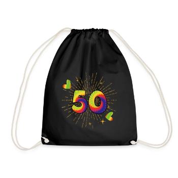 Tie-dye 50. Geburtstagsfeier 50 Jahre Alter - Turnbeutel - Schwarz - Vorne