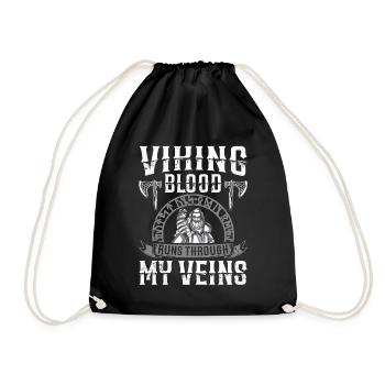 Viking Blood runs through my veins Us - Turnbeutel - Schwarz - Vorne