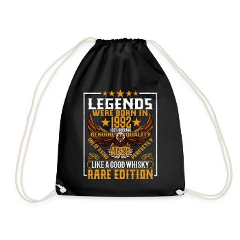 Legends Were Born in 1992, Aged Like Whisky - Drawstring Bag - black - Front