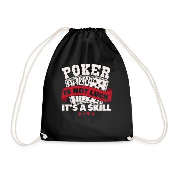 Poker It's not luck, it's skill - Drawstring Bag - black - Front