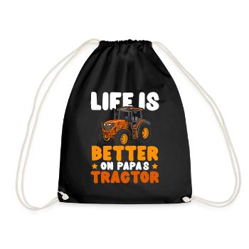 La vie est meilleure à la ferme de tracteurs de papa L - Sac de sport léger - noir - Devant