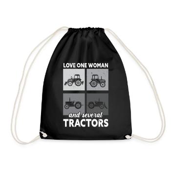 Love a woman and several tractors Farm La - Drawstring Bag - black - Front